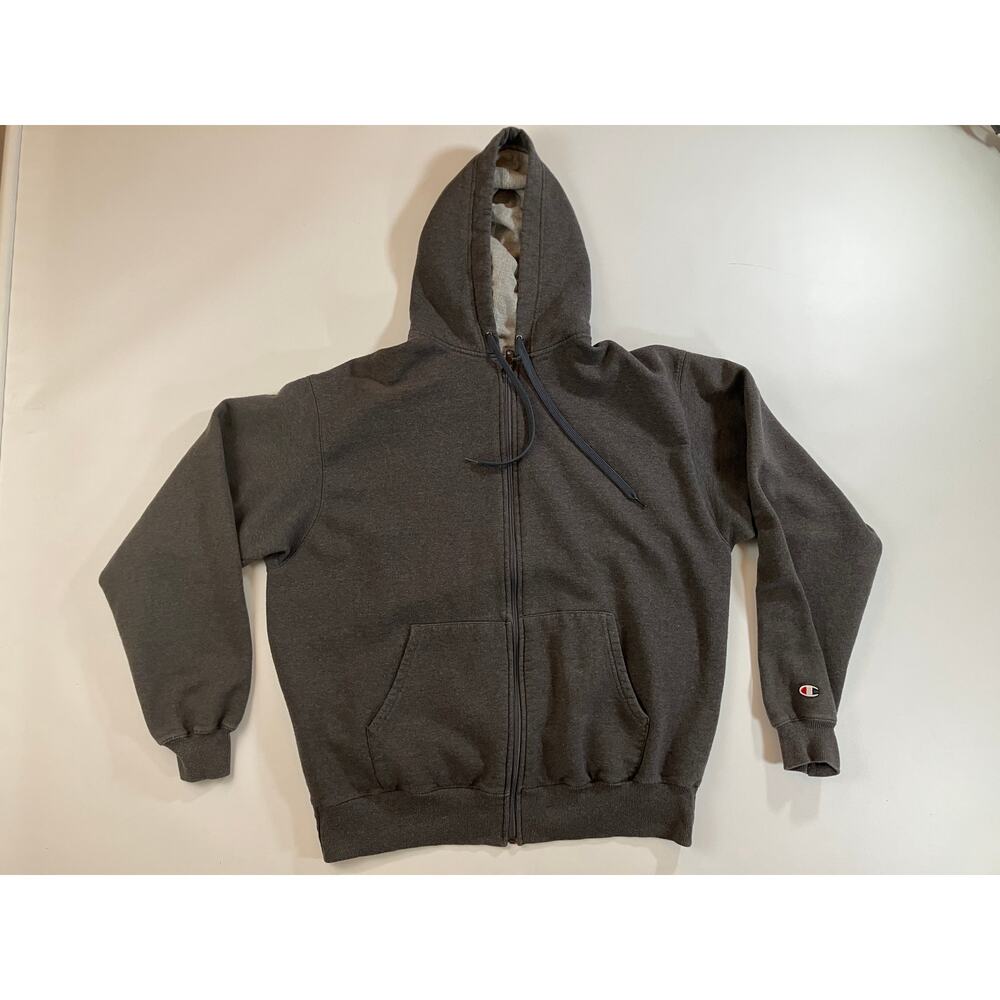 Champion Eco Authentic Men XL Charcoal Gray Full Zip Fleece Hoodie Honduras